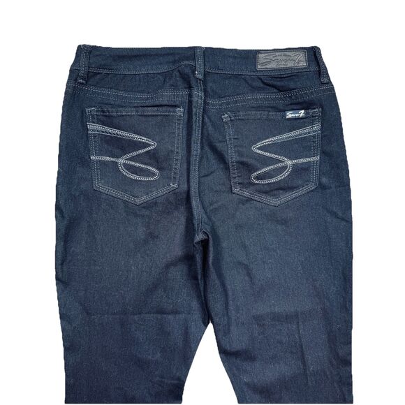 Seven7 Legging Jeans 12 (32x28) Dark Wash Blue Mid Rise Stretch Womens - Picture 9 of 10